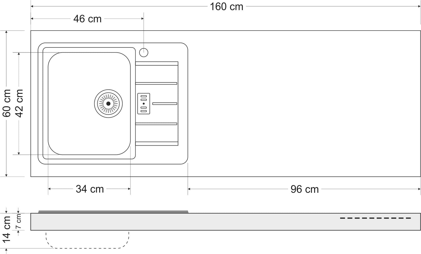 Minicucina Premiumline MPGG160 - 160 cm