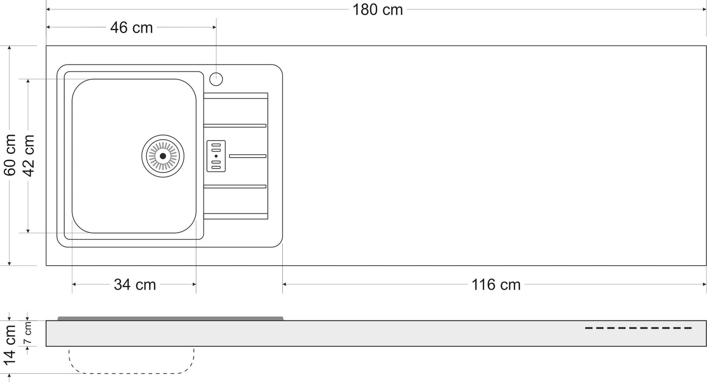 Minicucina Premiumline MPGG180 - 180 cm