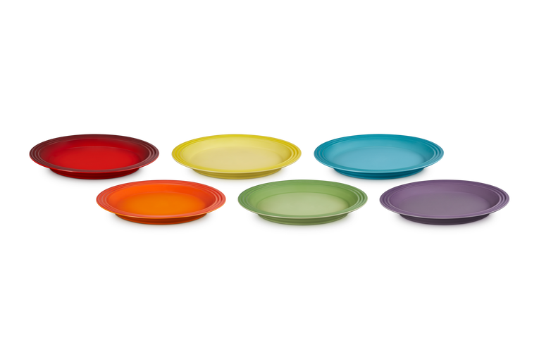 Set 6 pz. 27 cm Piatti Piani colori assortiti