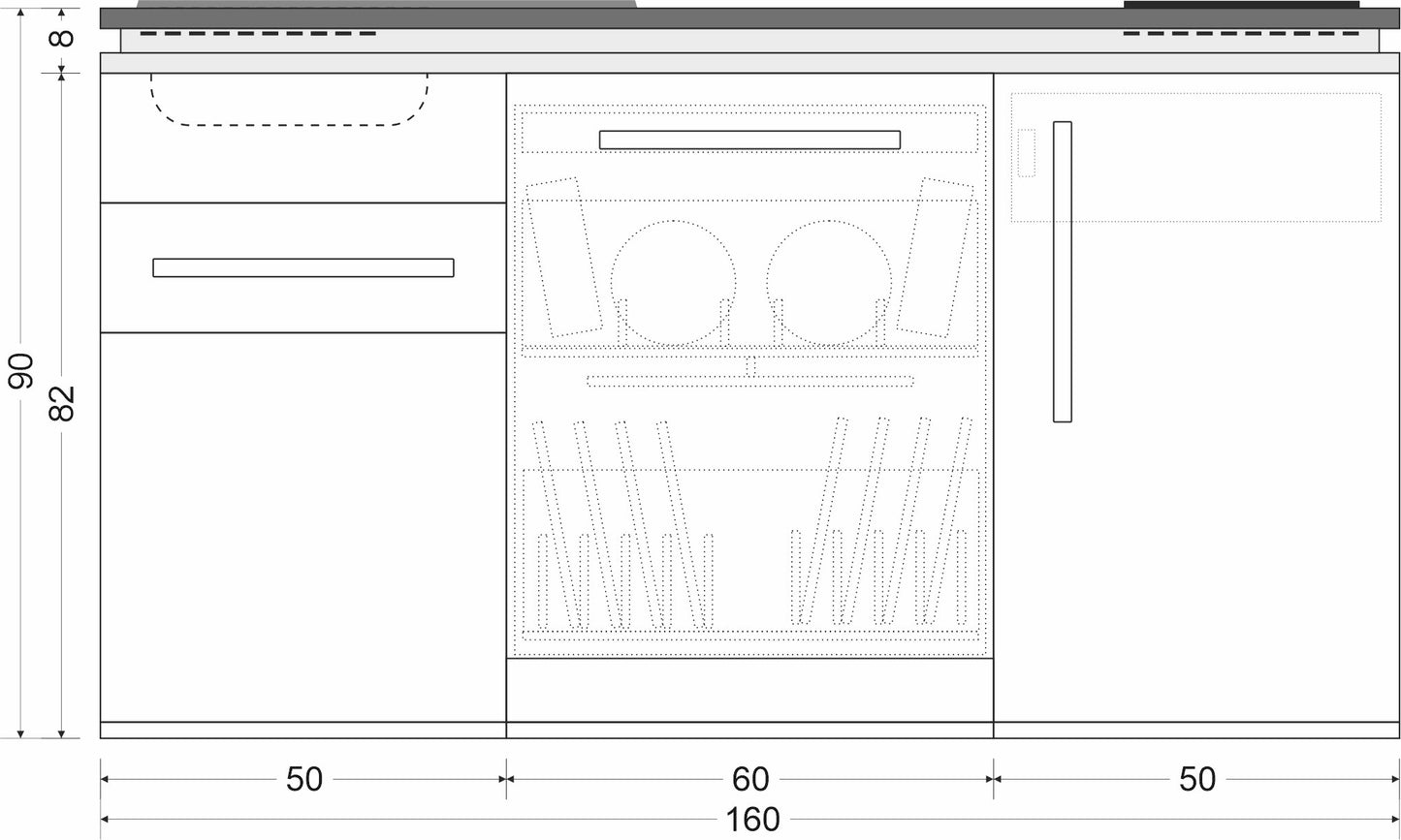 Minicucina Designline MDGG160 - 160 cm