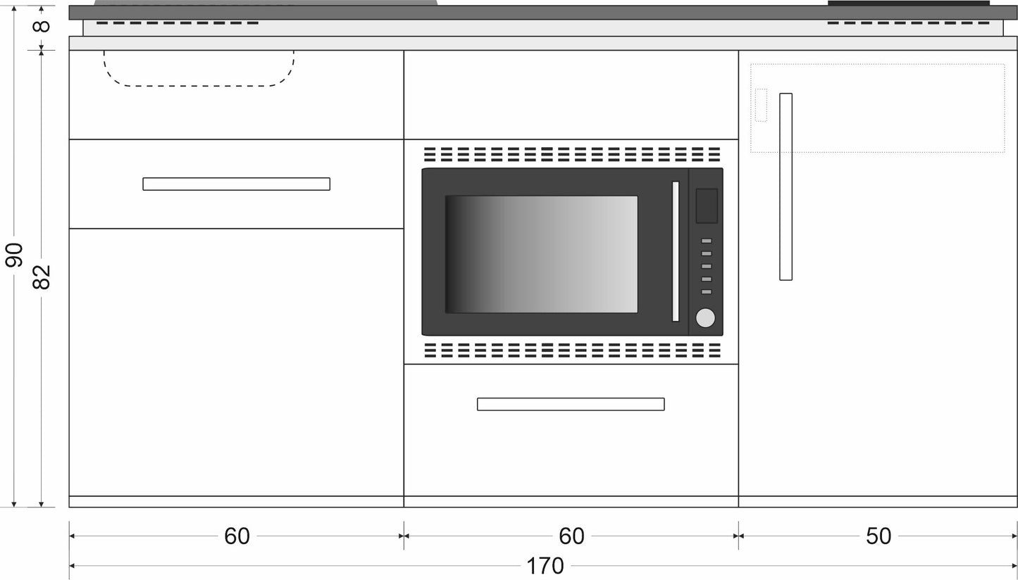 Minicucina Designline MDMOS170 - 170 cm