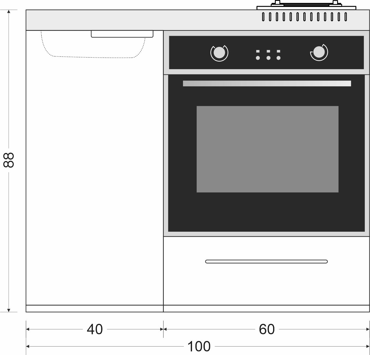 Minicucina Kitchenline MKB100 - 100 cm