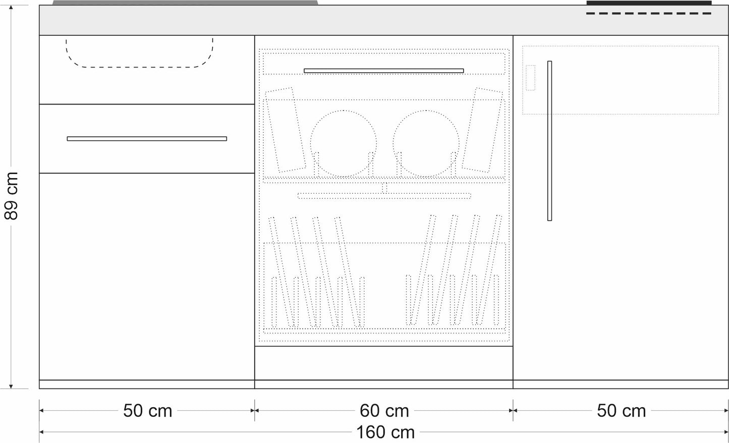 Minicucina Premiumline MPGG160 - 160 cm