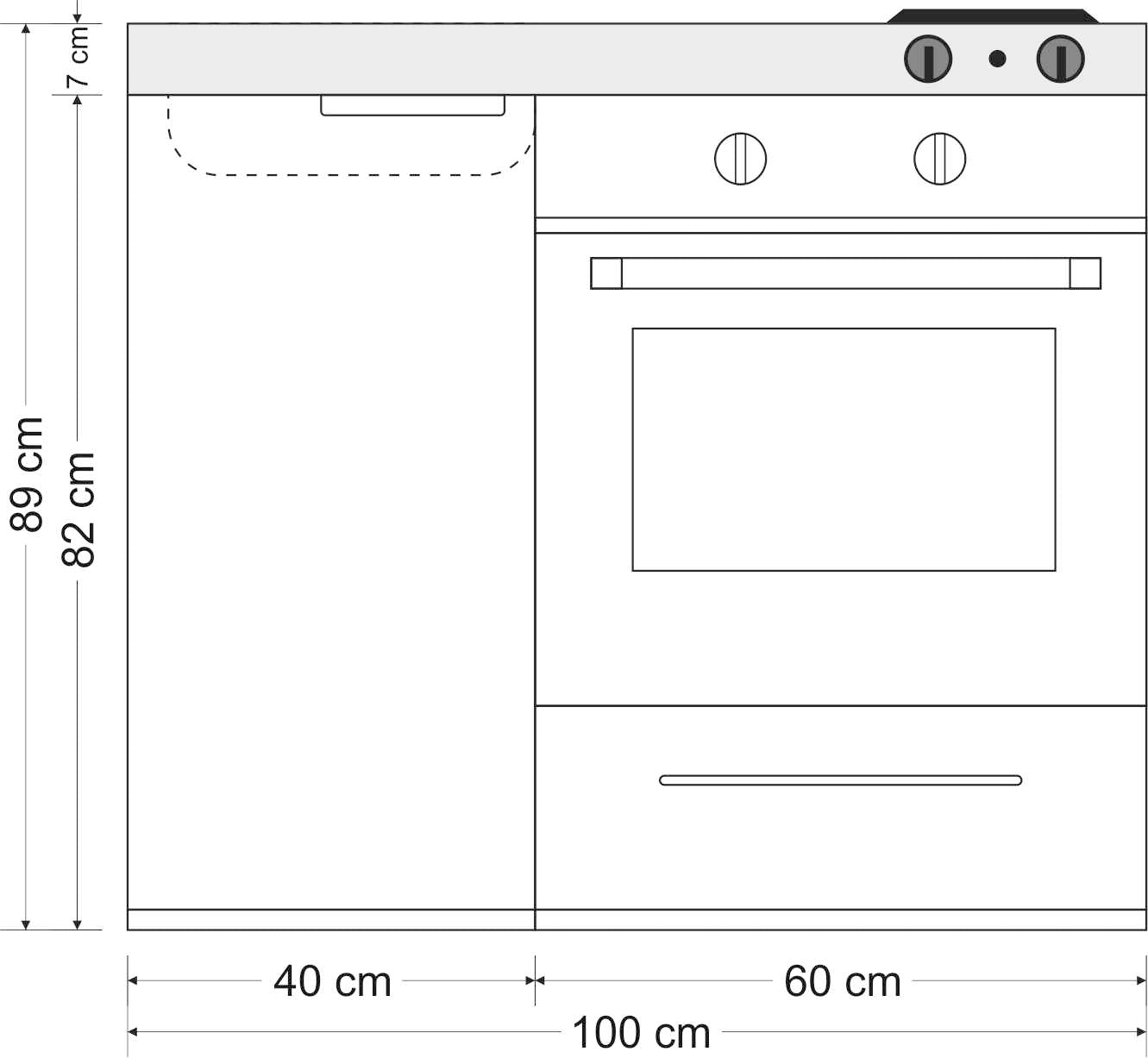 Minicucina Kitchenline MKB100 - 100 cm