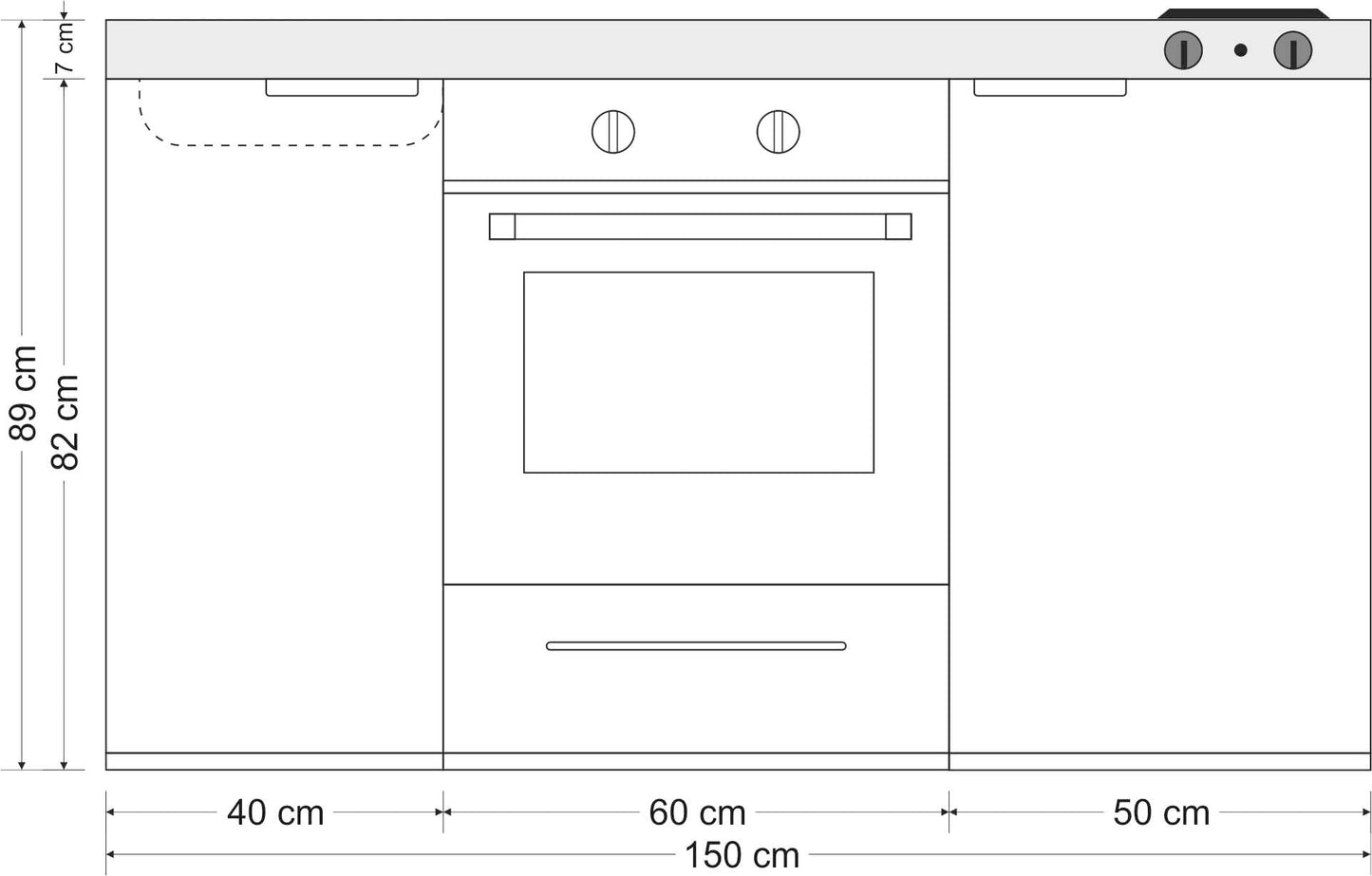 Minicucina Kitchenline MKB150 - 150 cm