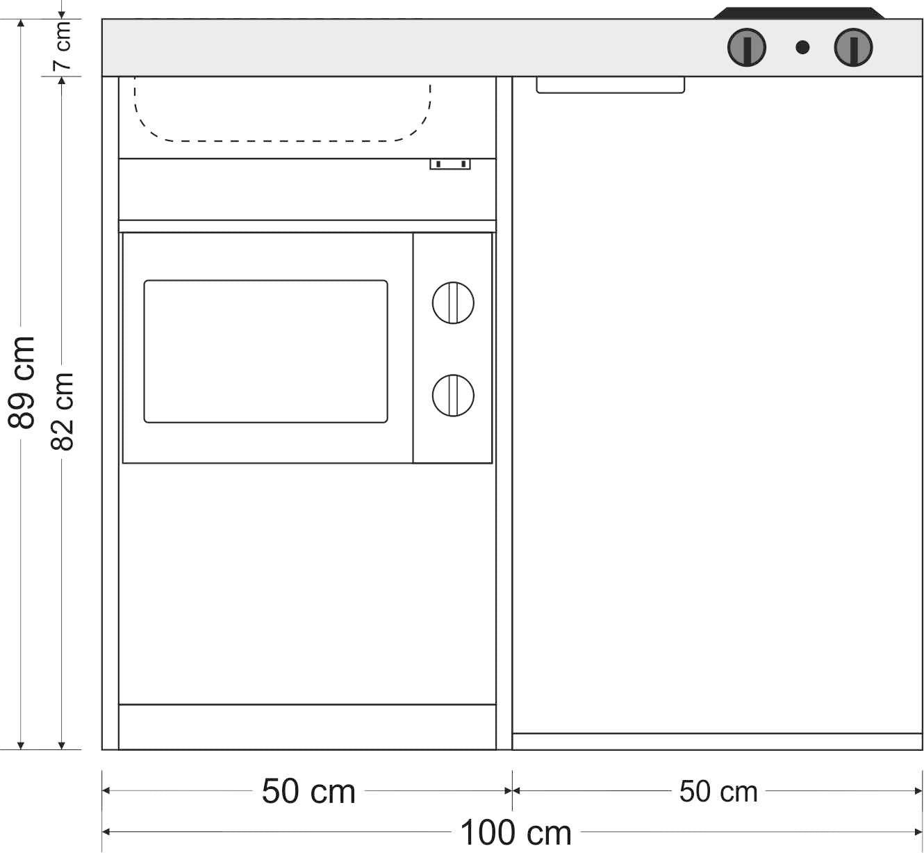 Minicucina Kitchenline MKM100 - 100 cm