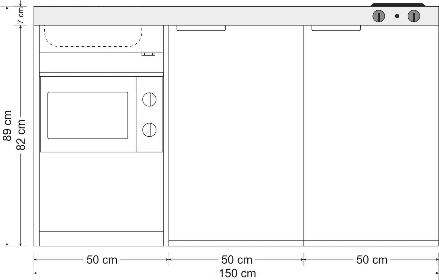 Minicucina Kitchenline MKM150 - 150 cm