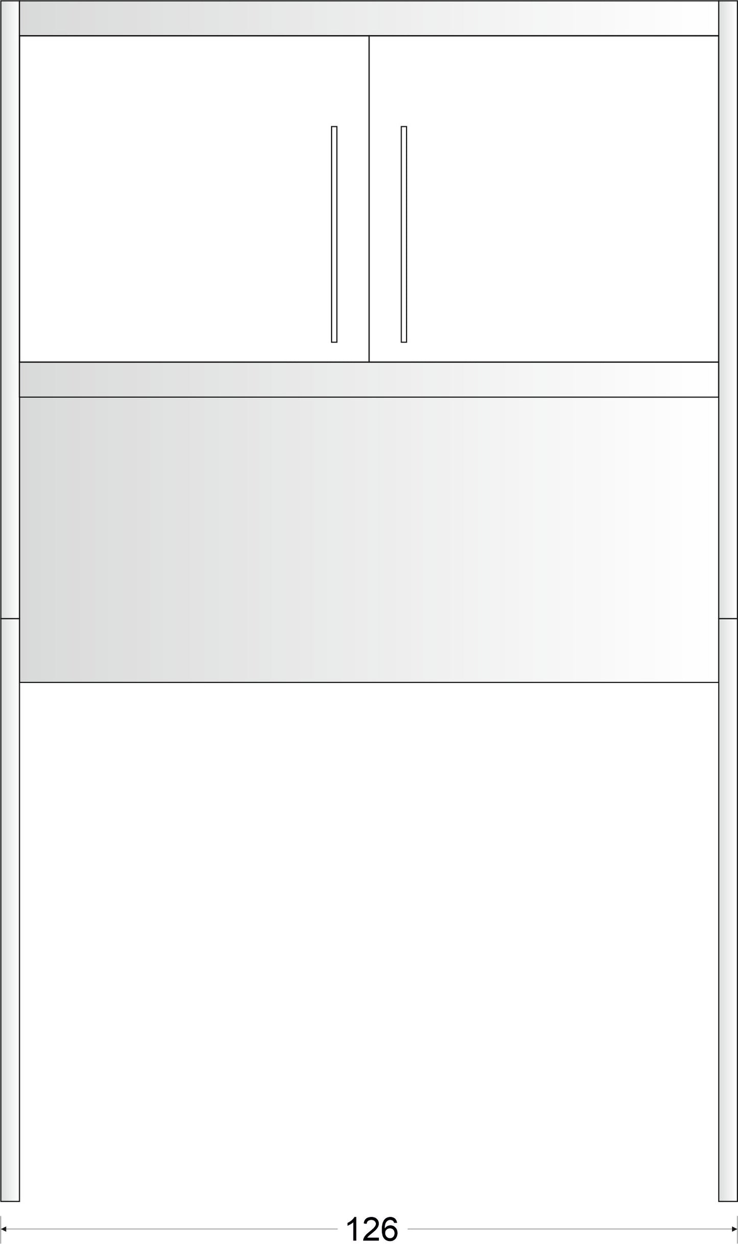 KIT STUDIOLINE SLD 120 - 126 x 62 x h 222 cm