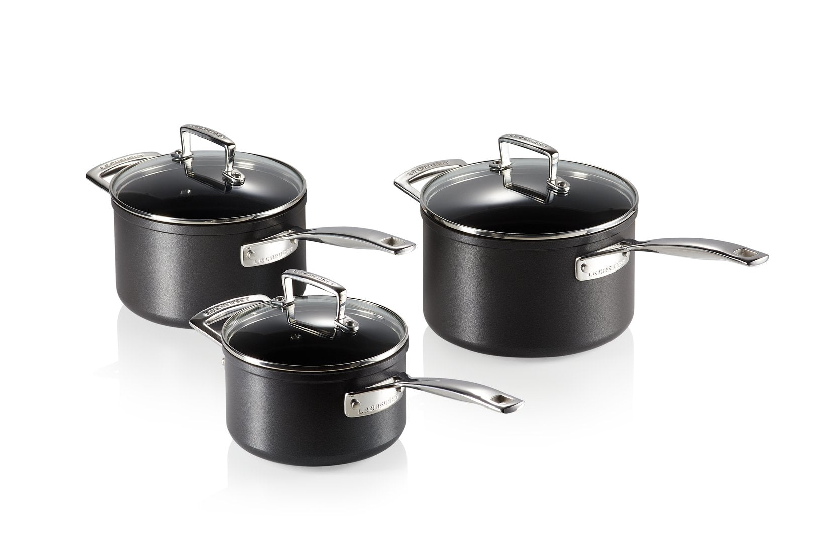 Batteria 3 Casseruole con Manico Lungo Maniglia e Coperchio – F.M. Progetto  Cucina Shop