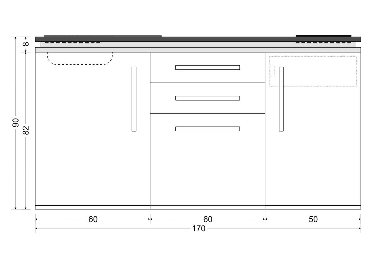 Minicucina Designline MD170 - 170 cm