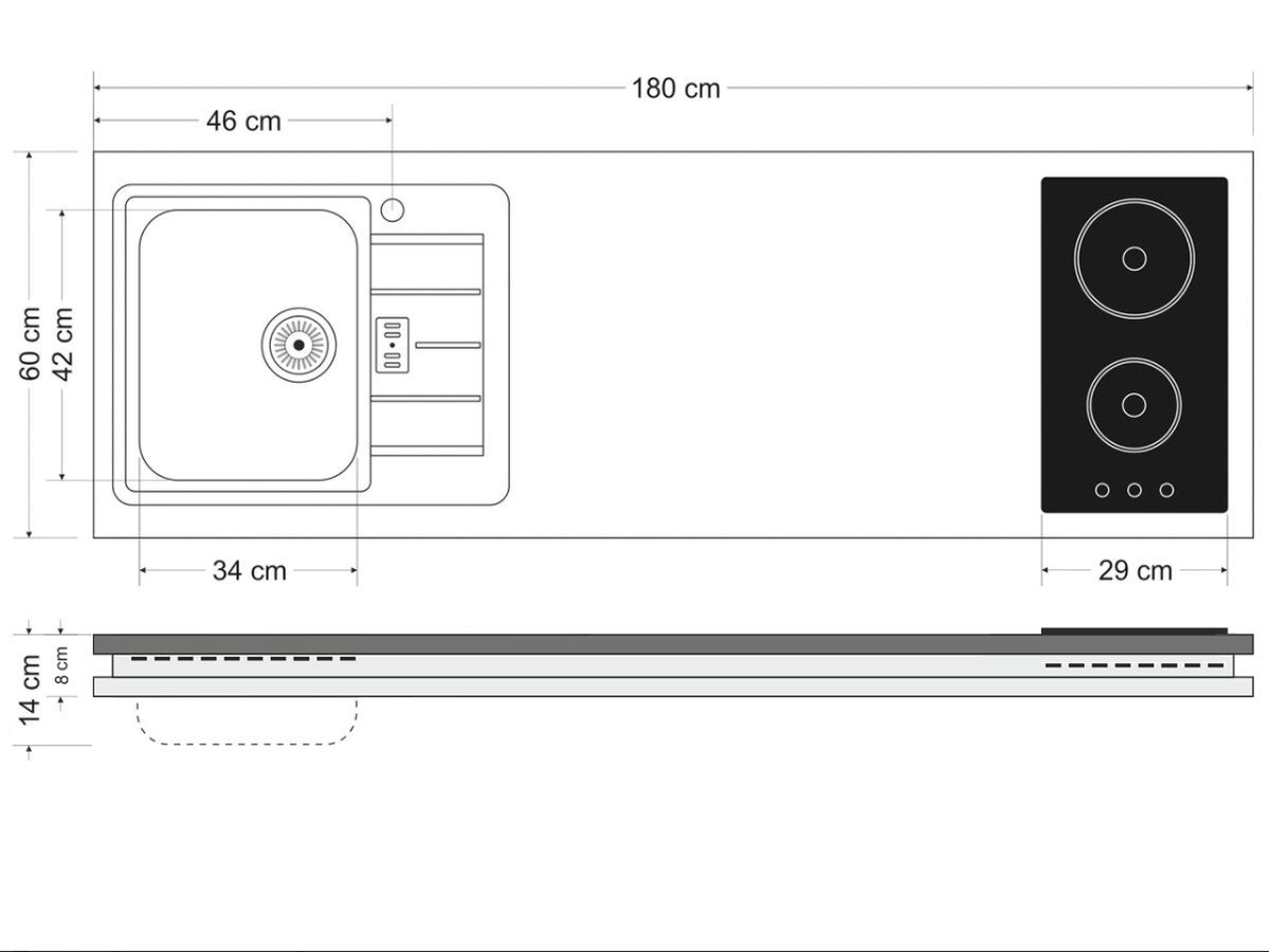 Minicucina Designline MDB180A - 180 cm