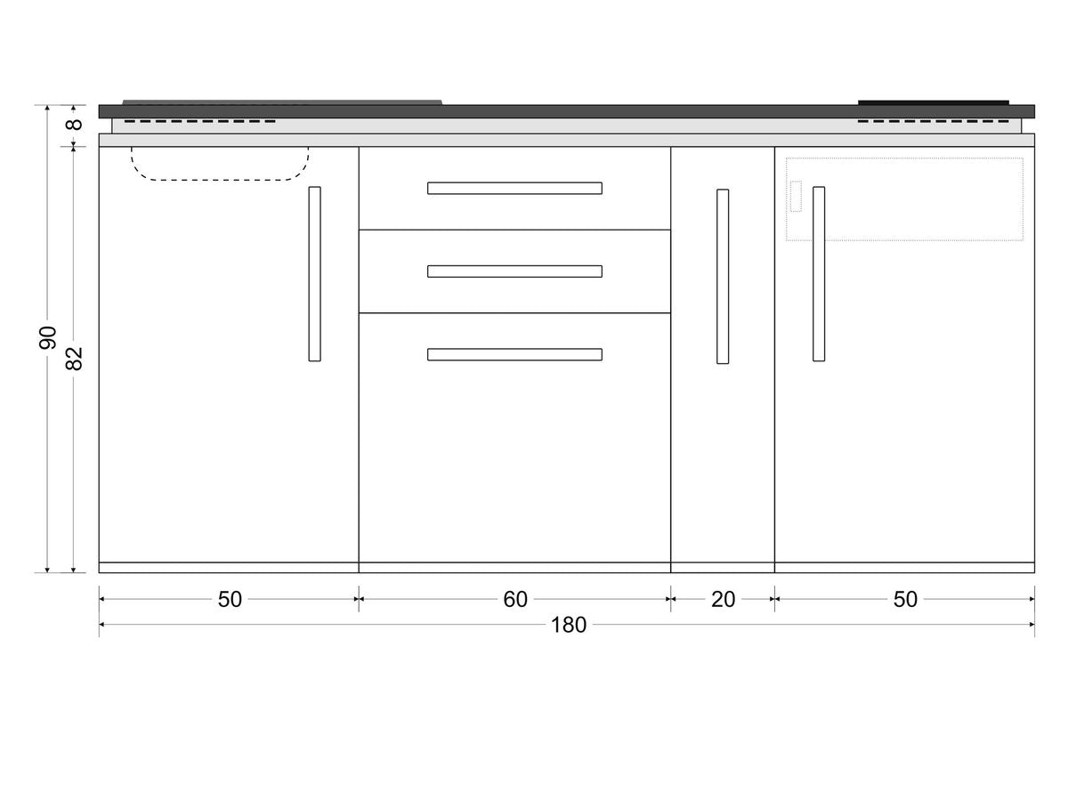 Minicucina Designline MD180A - 180 cm