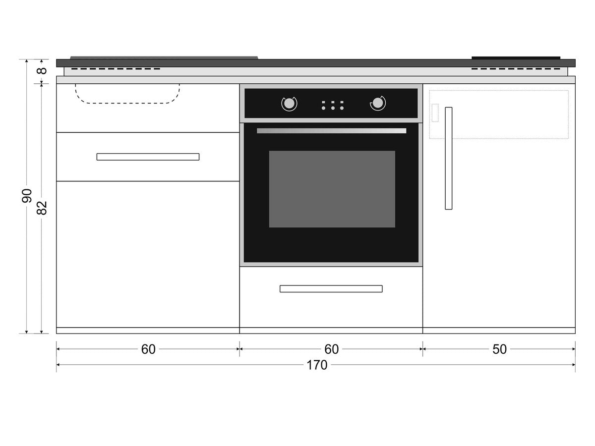 Minicucina Designline MDB170 - 170 cm