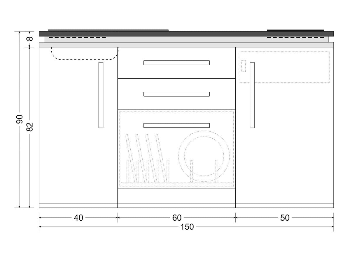 Minicucina Designline MDGS150 - 150 cm