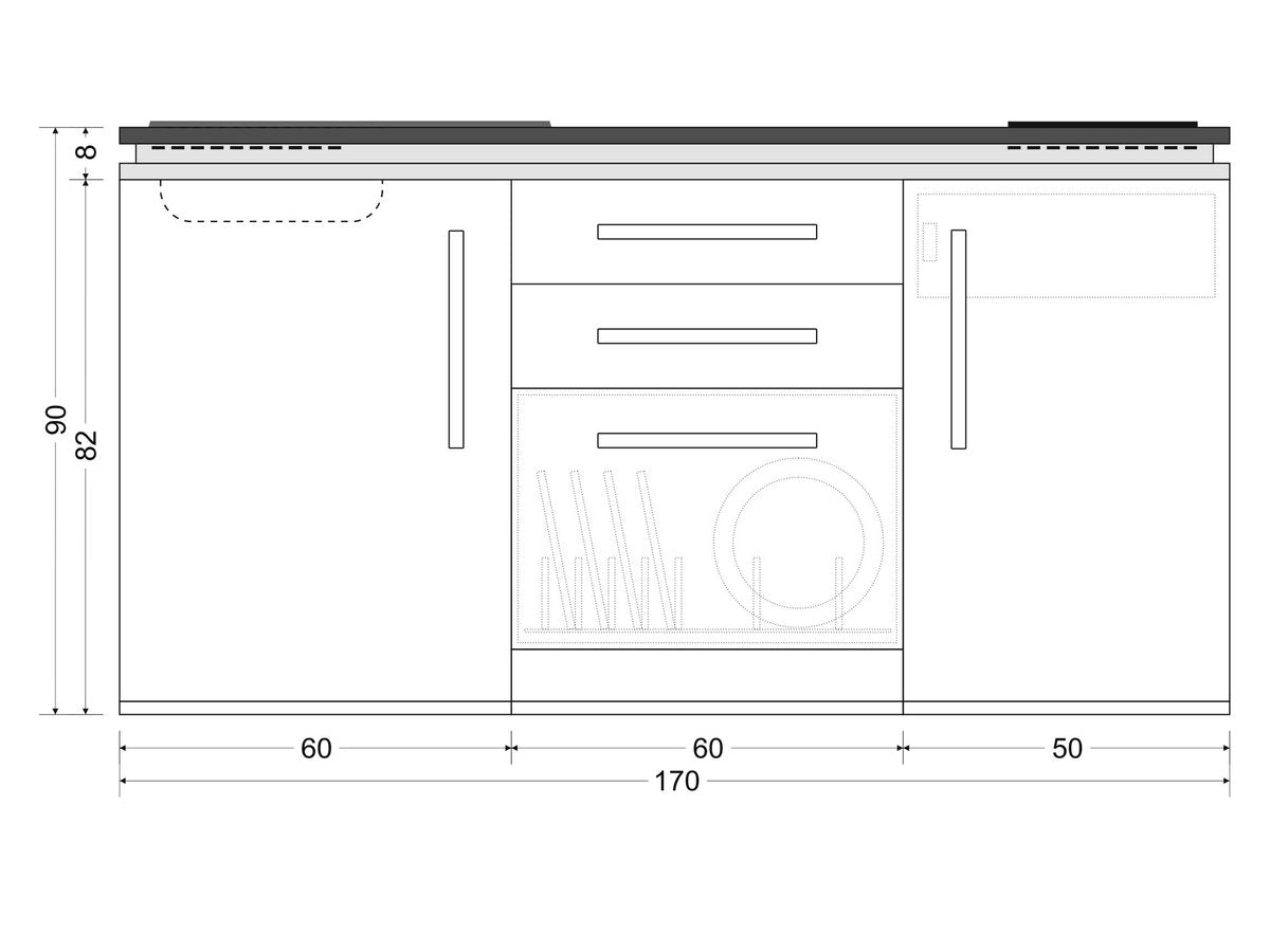 Minicucina Designline MDGS170 - 170 cm