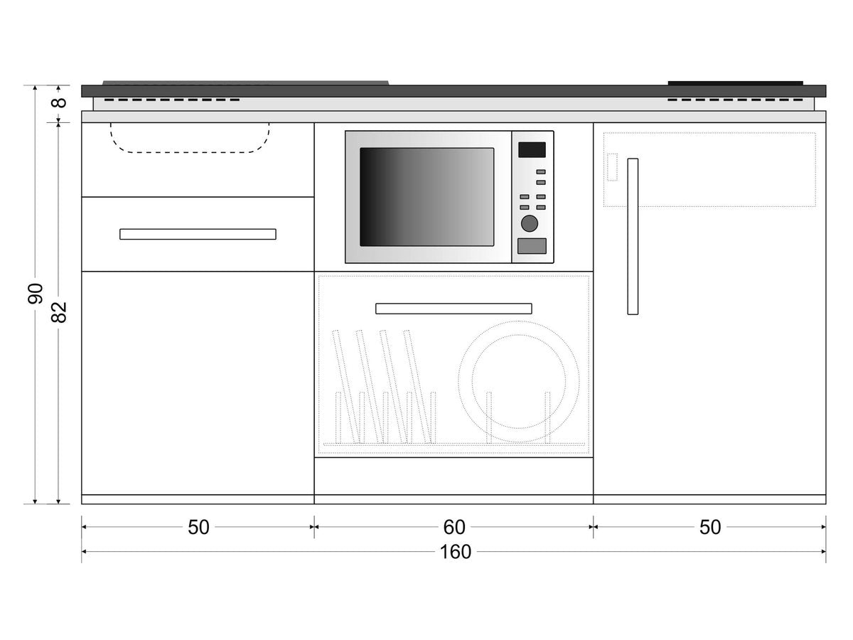 Minicucina Designline MDGSM160 - 160 cm