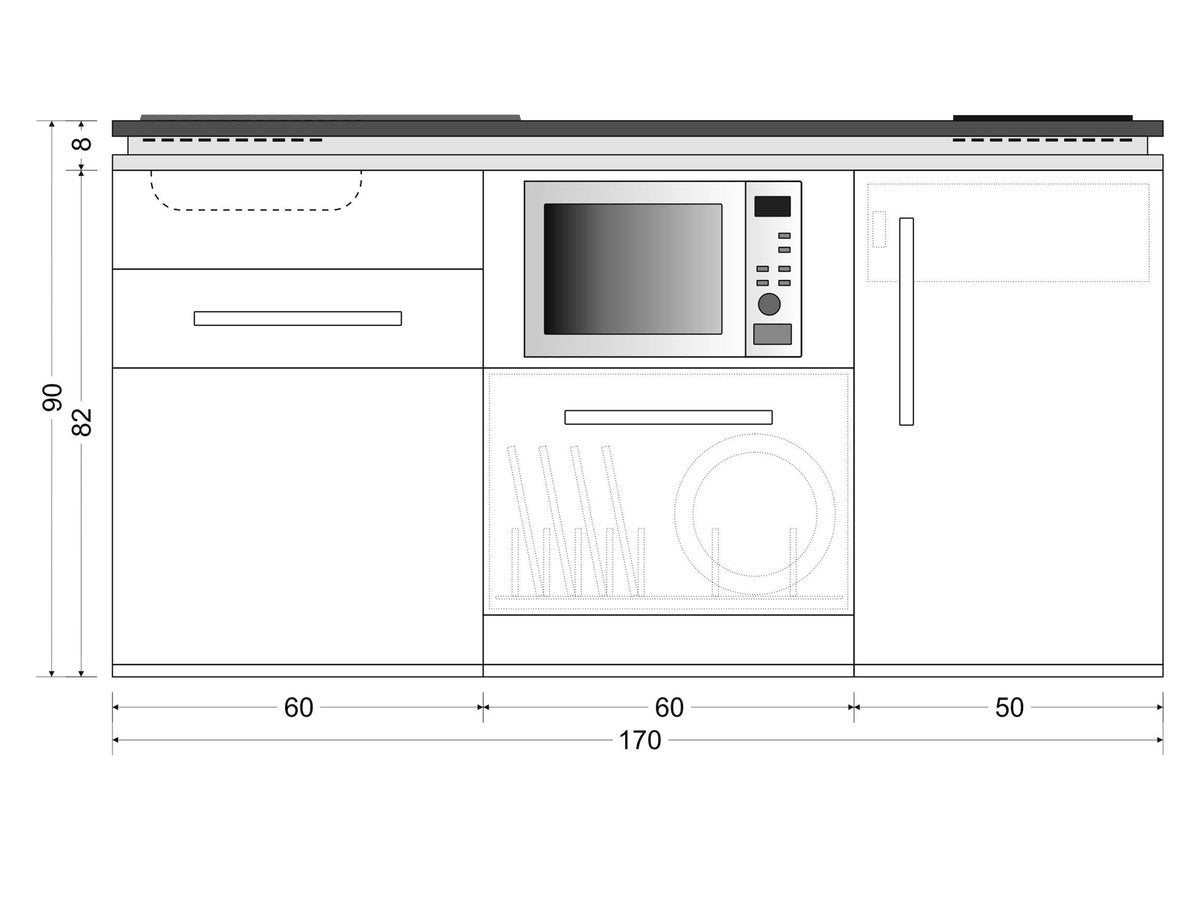 Minicucina Designline MDGSM170 - 170 cm