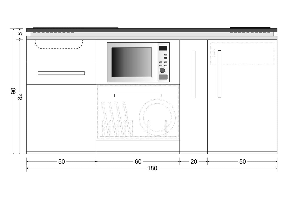 Minicucina Designline MDGSM180A - 180 cm