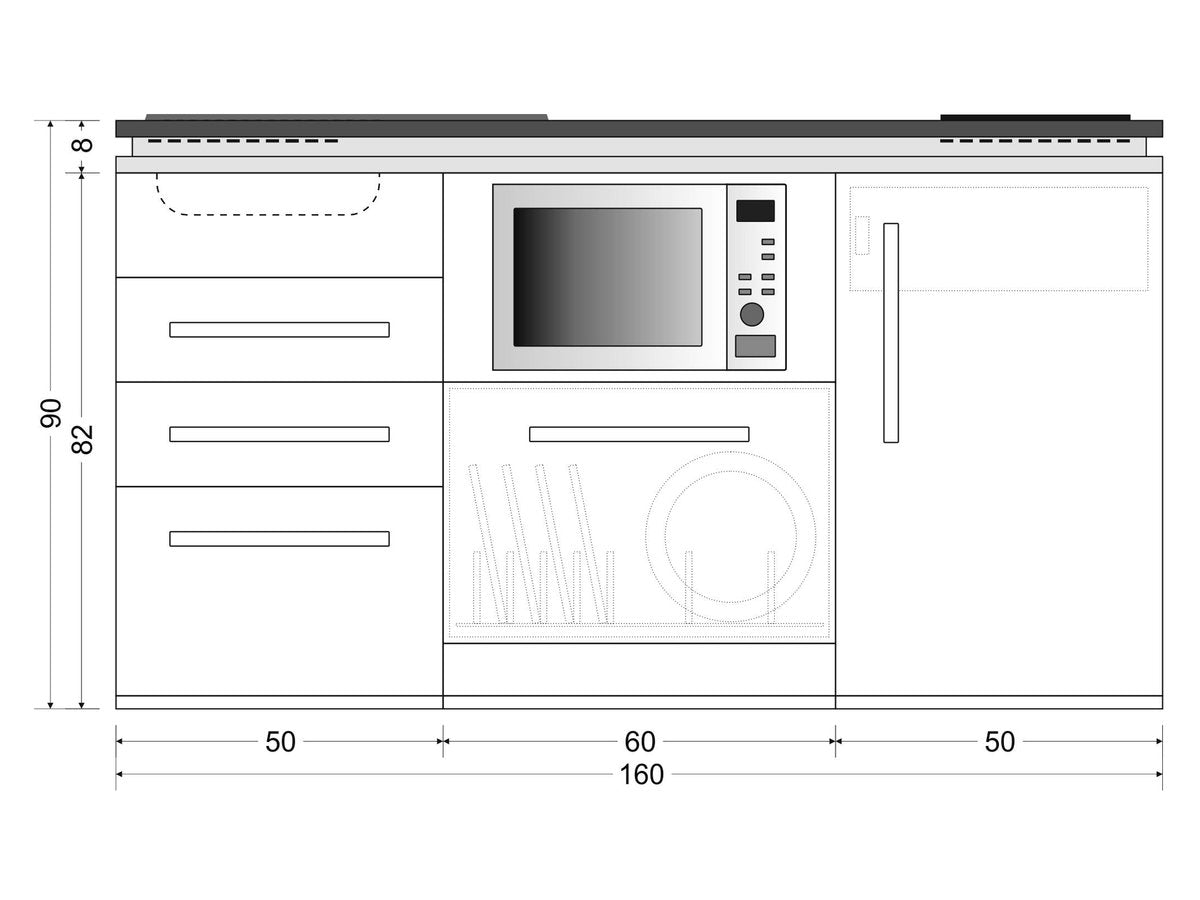 Minicucina Designline MDGSMS3160 - 160 cm