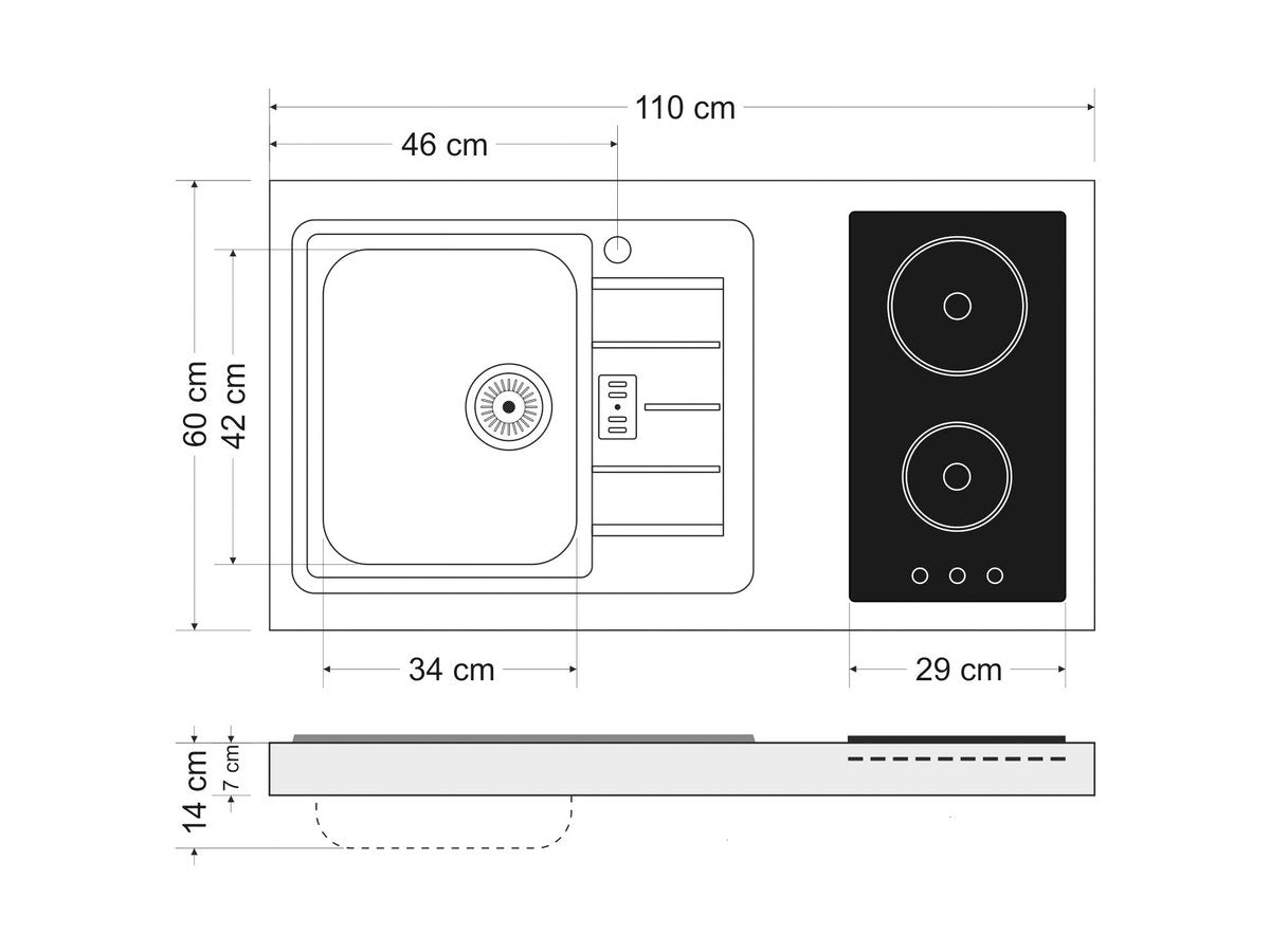 Minicucina Premiumline MP110S - 110 cm