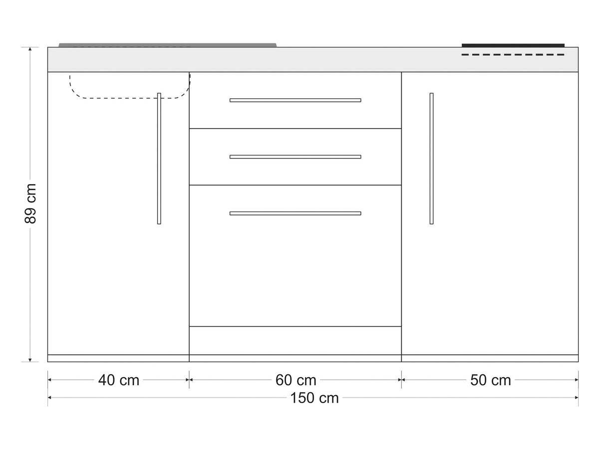 Minicucina Premiumline MPGS150 - 150 cm