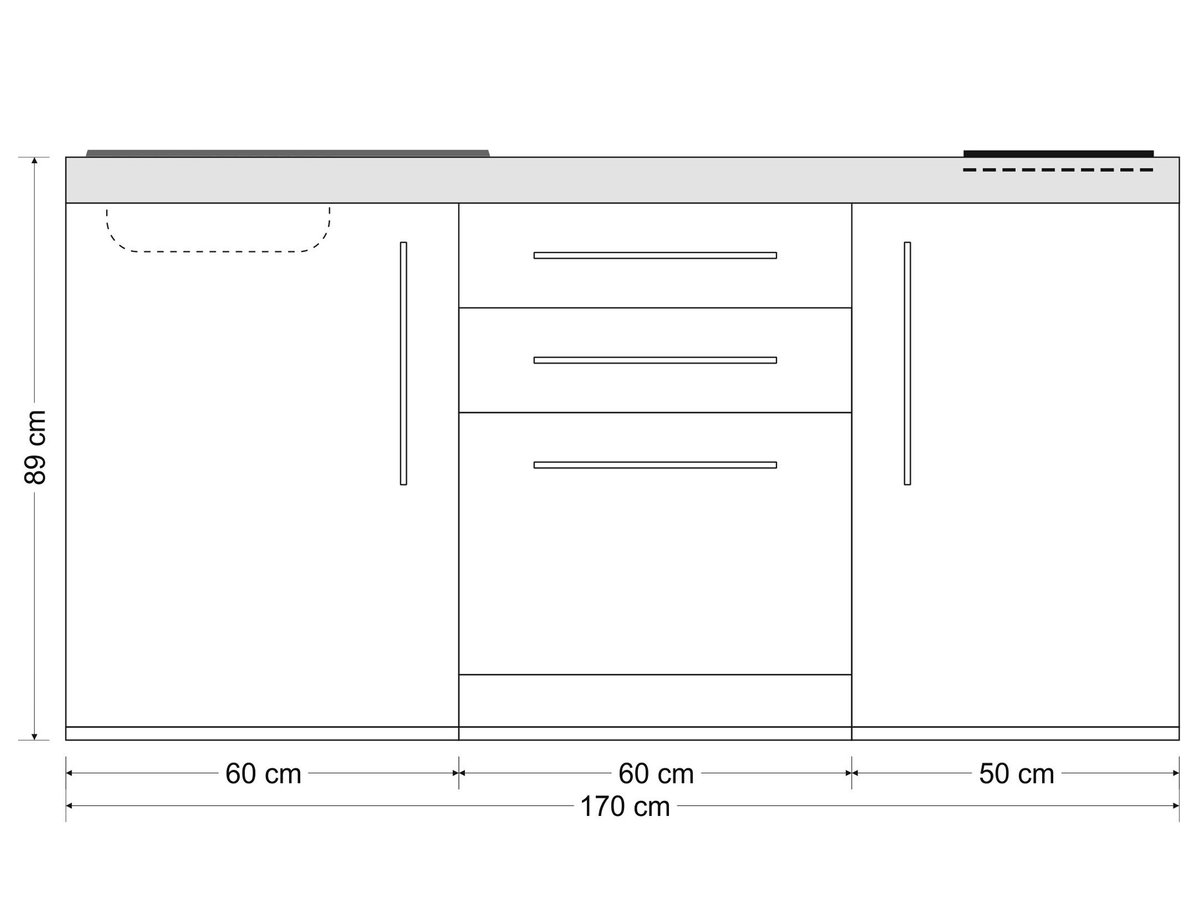 Minicucina Premiumline MPGS170 - 170 cm