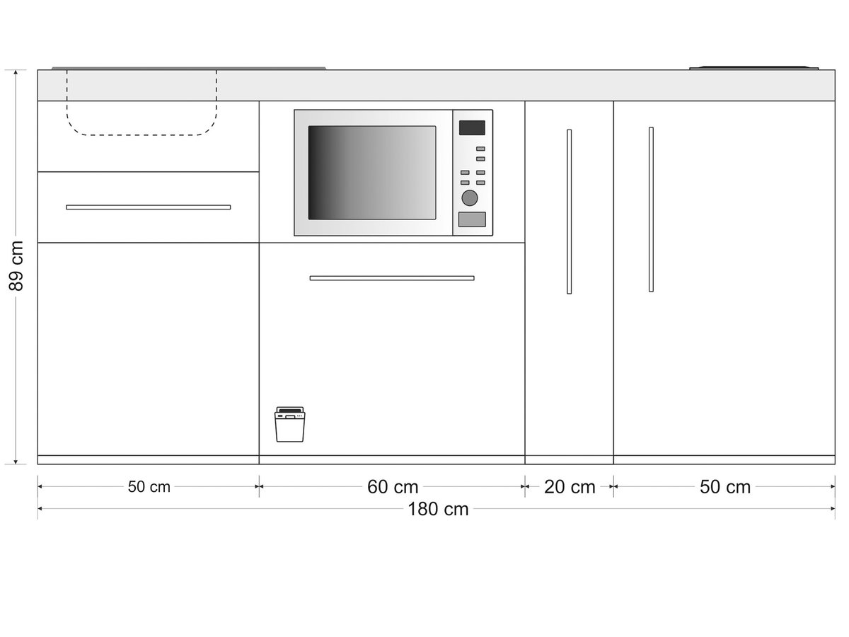 Minicucina Premiumline MPGSM180A - 180 cm