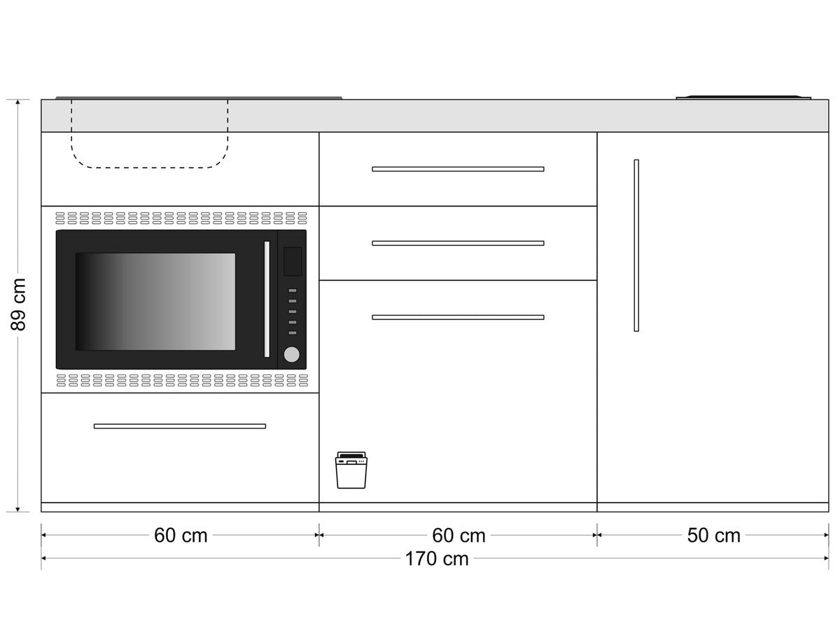 Minicucina Premiumline MPGSMOS170 - 170 cm