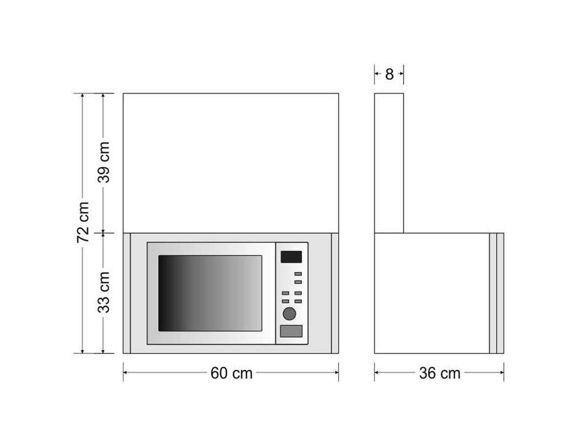 Pensile con Microonde H720 - 60 cm