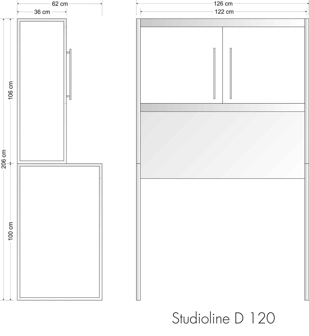 KIT STUDIOLINE SLD 120 - 126 x 62 x h 206 cm