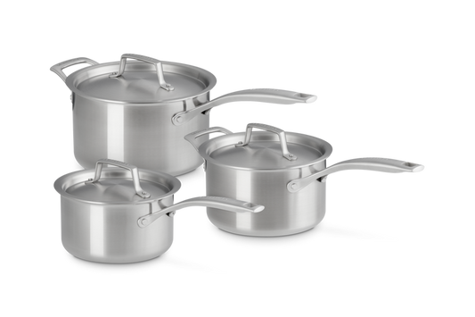 Set 3 Casseruole con Coperchio in acciaio inox Essential