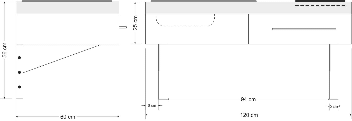 Minicucina Easy Move - senza barriere  DAK 120 - 120 cm