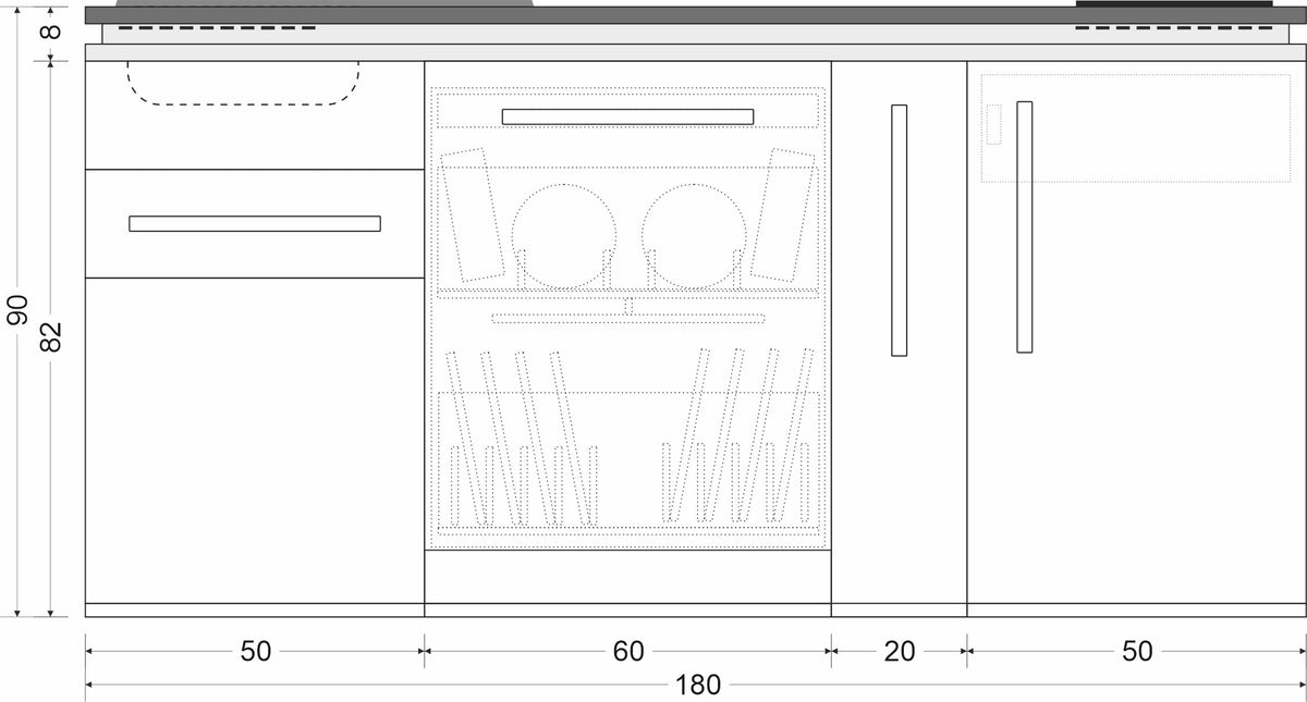 Minicucina Designline MDGG180A - 180 cm