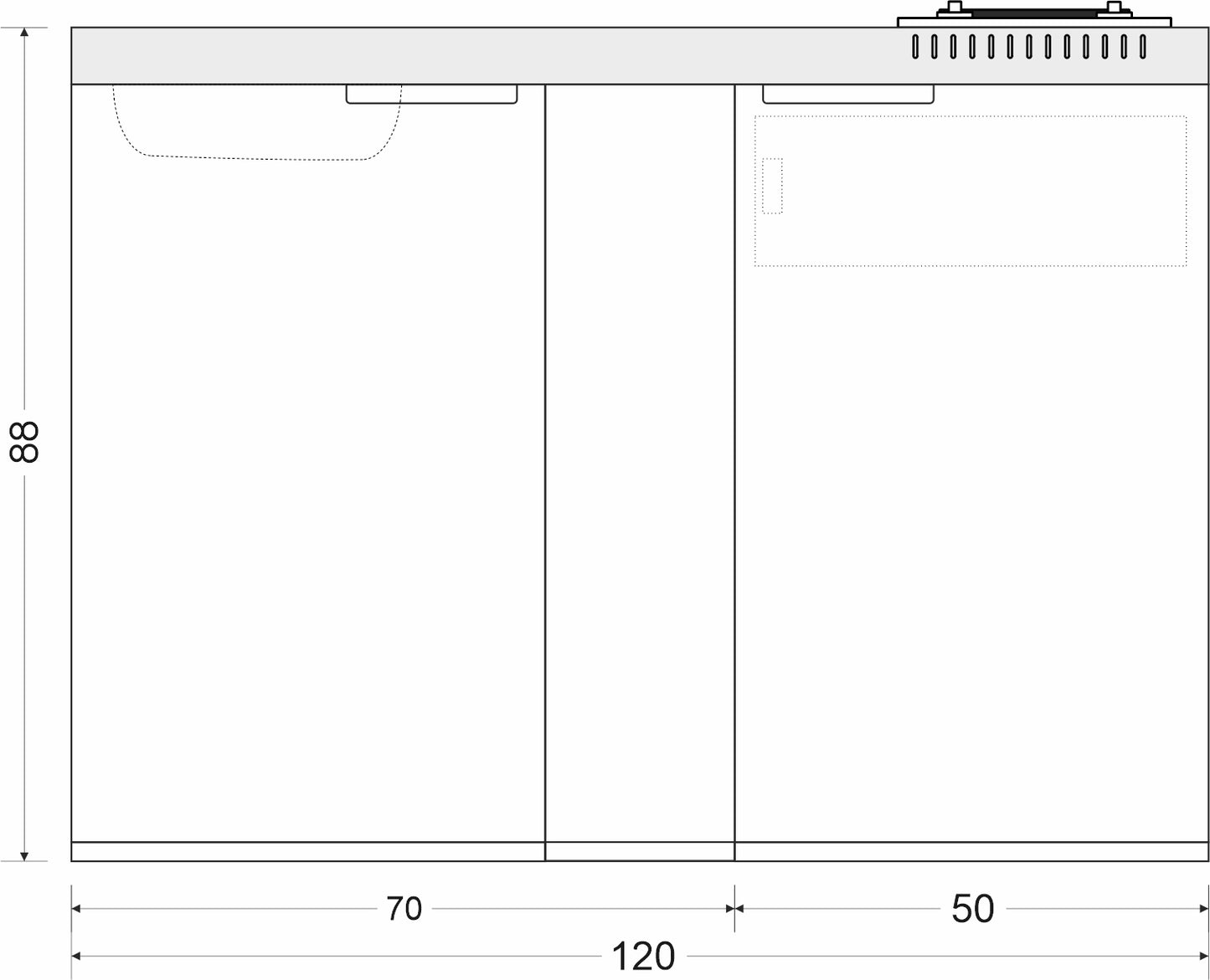 Minicucina Kitchenline MK120 - 120 cm
