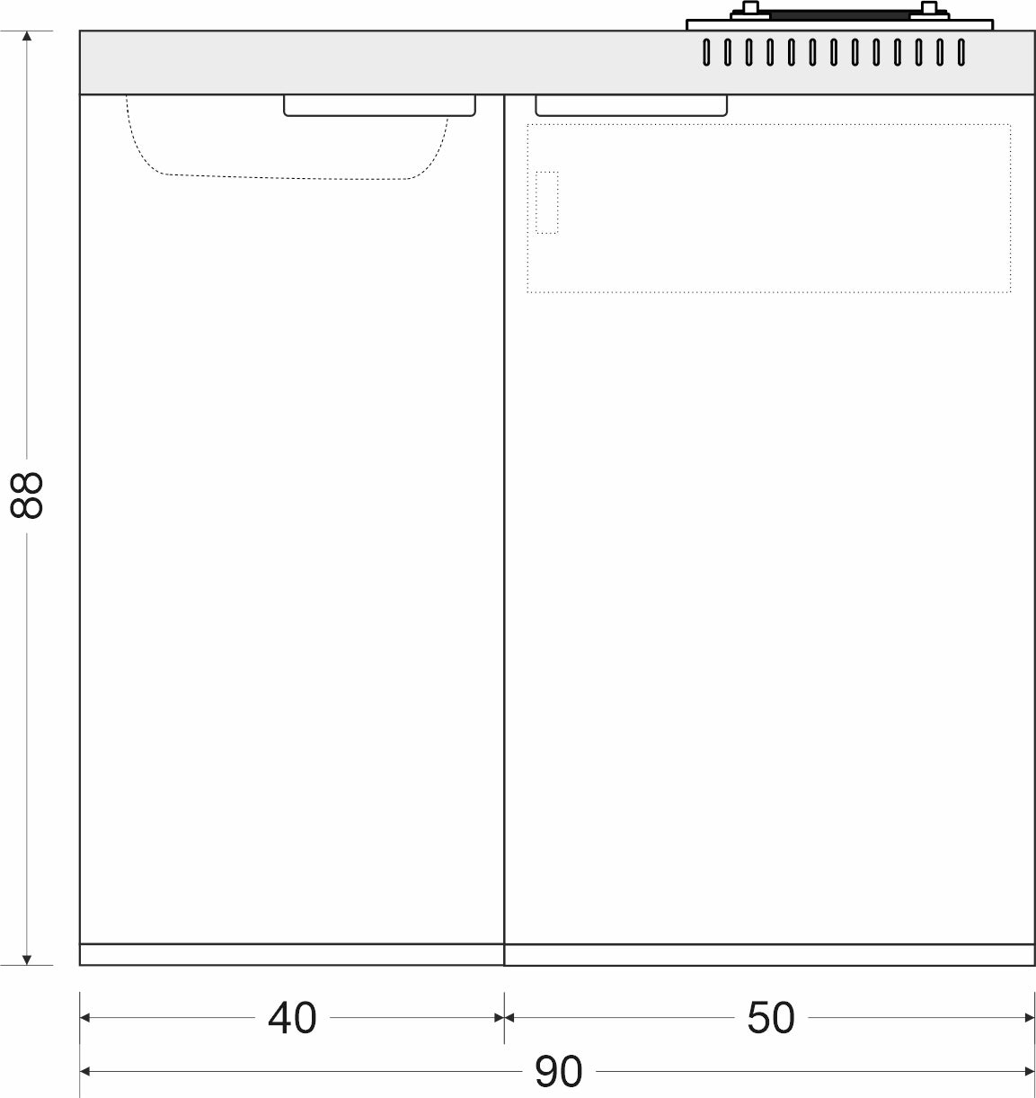 Minicucina Kitchenline MK90 - 90 cm