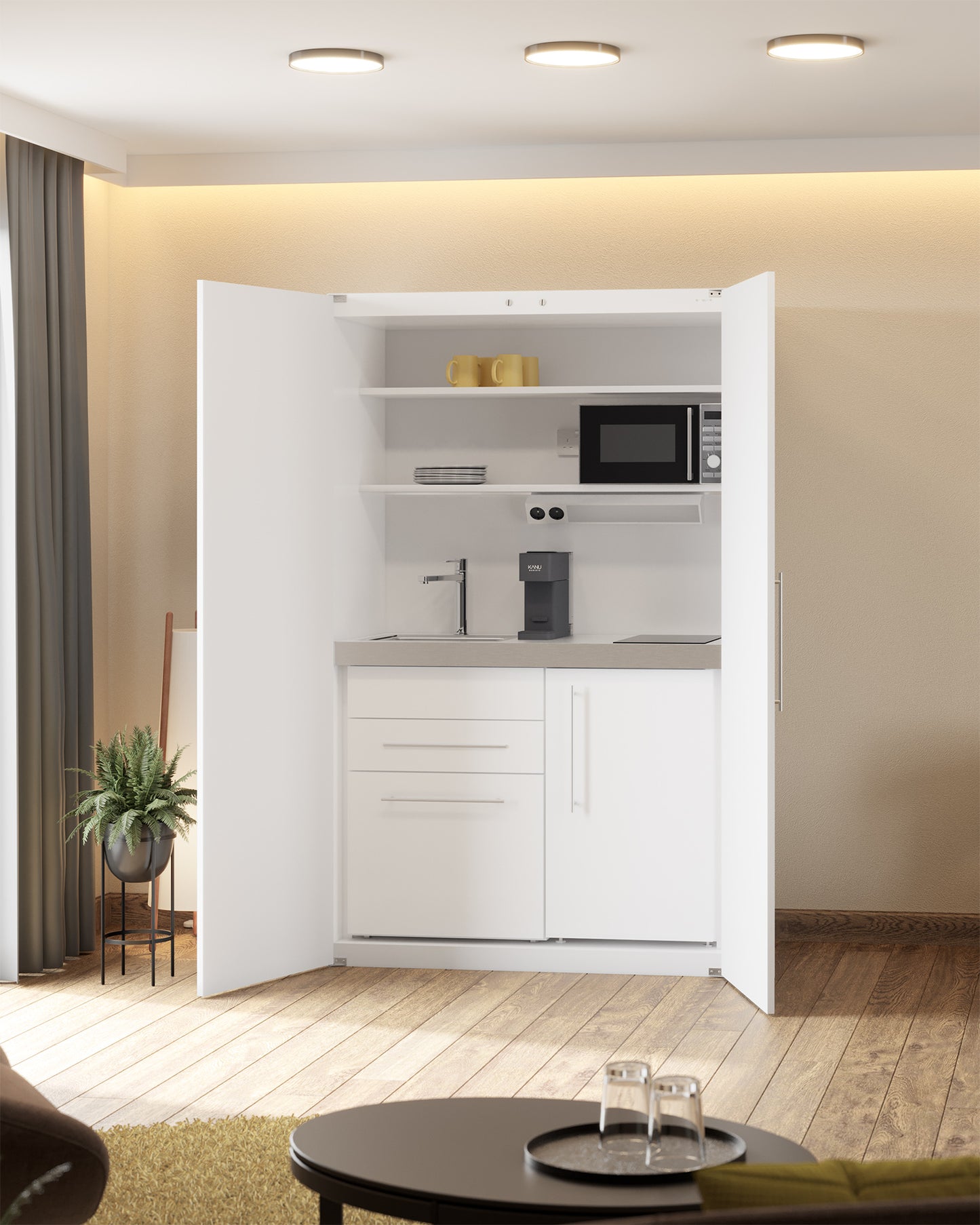 CUCINA ARMADIO SKMMFGS120 - con frigo/congelatore, microonde 20l e lavastoviglie