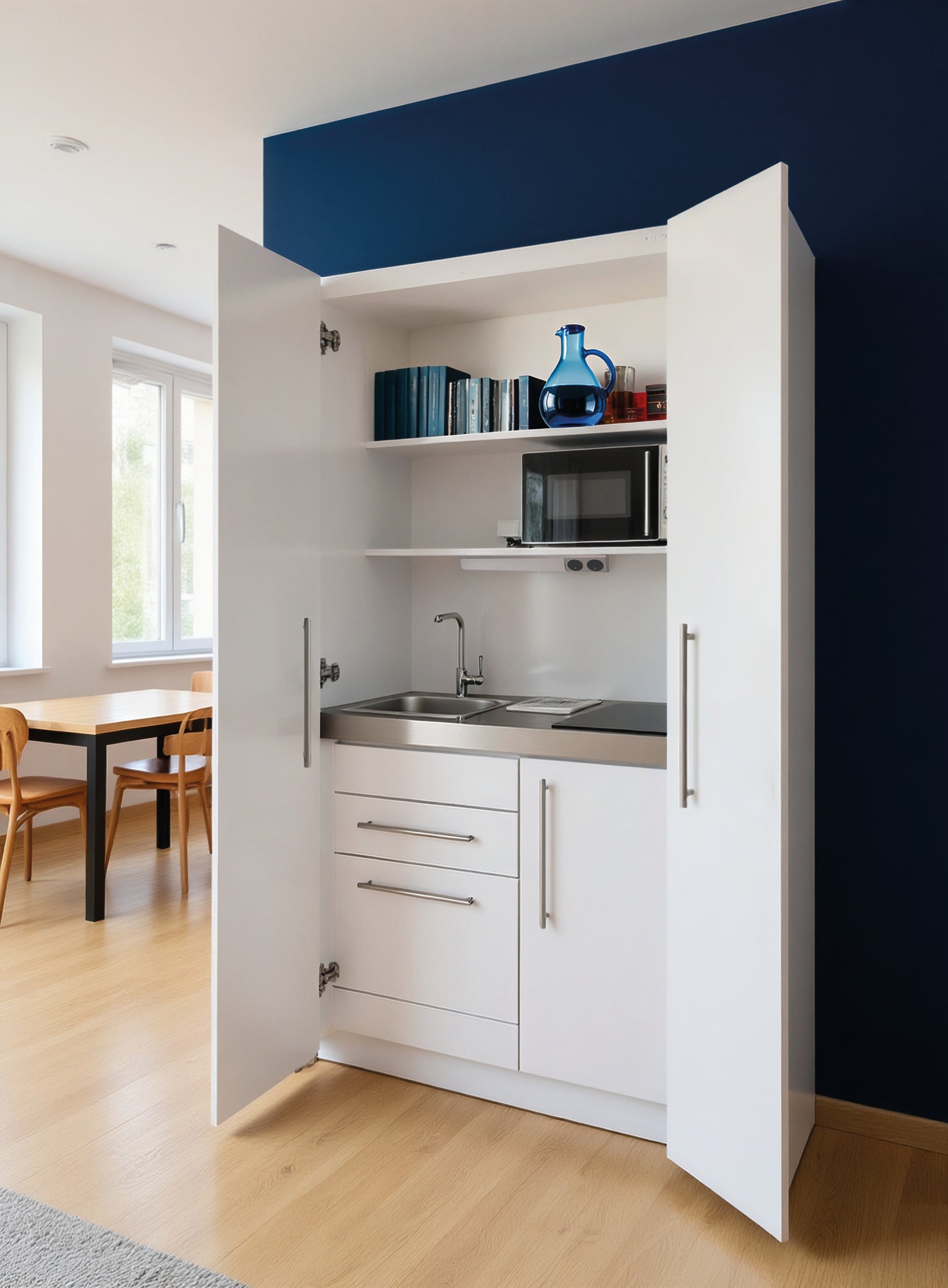CUCINA ARMADIO SKMF120 -  con lavello e frigo/congelatore- il piano cottura a scelta