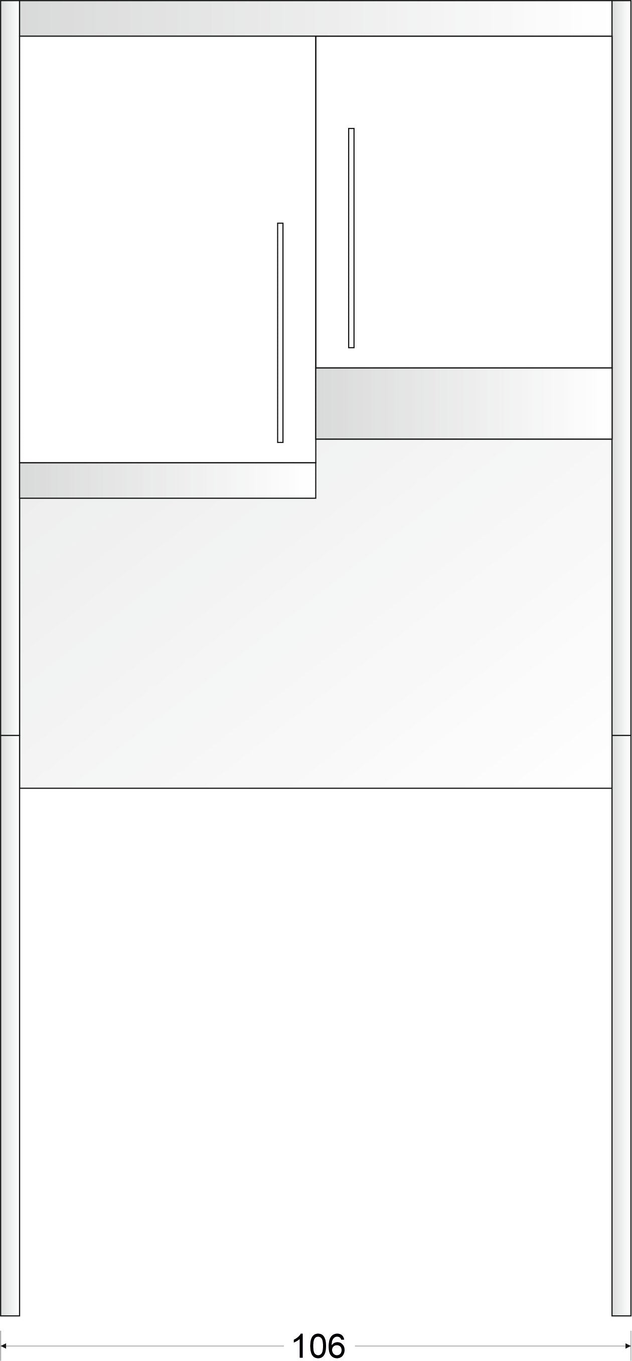 Kit Studioline SLDH 100 - 106  x 62 x h 222 cm con cappa