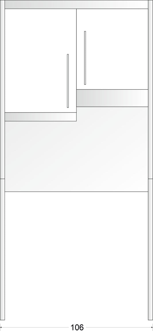 Kit Studioline SLDH 100 - 106  x 62 x h 222 cm con cappa