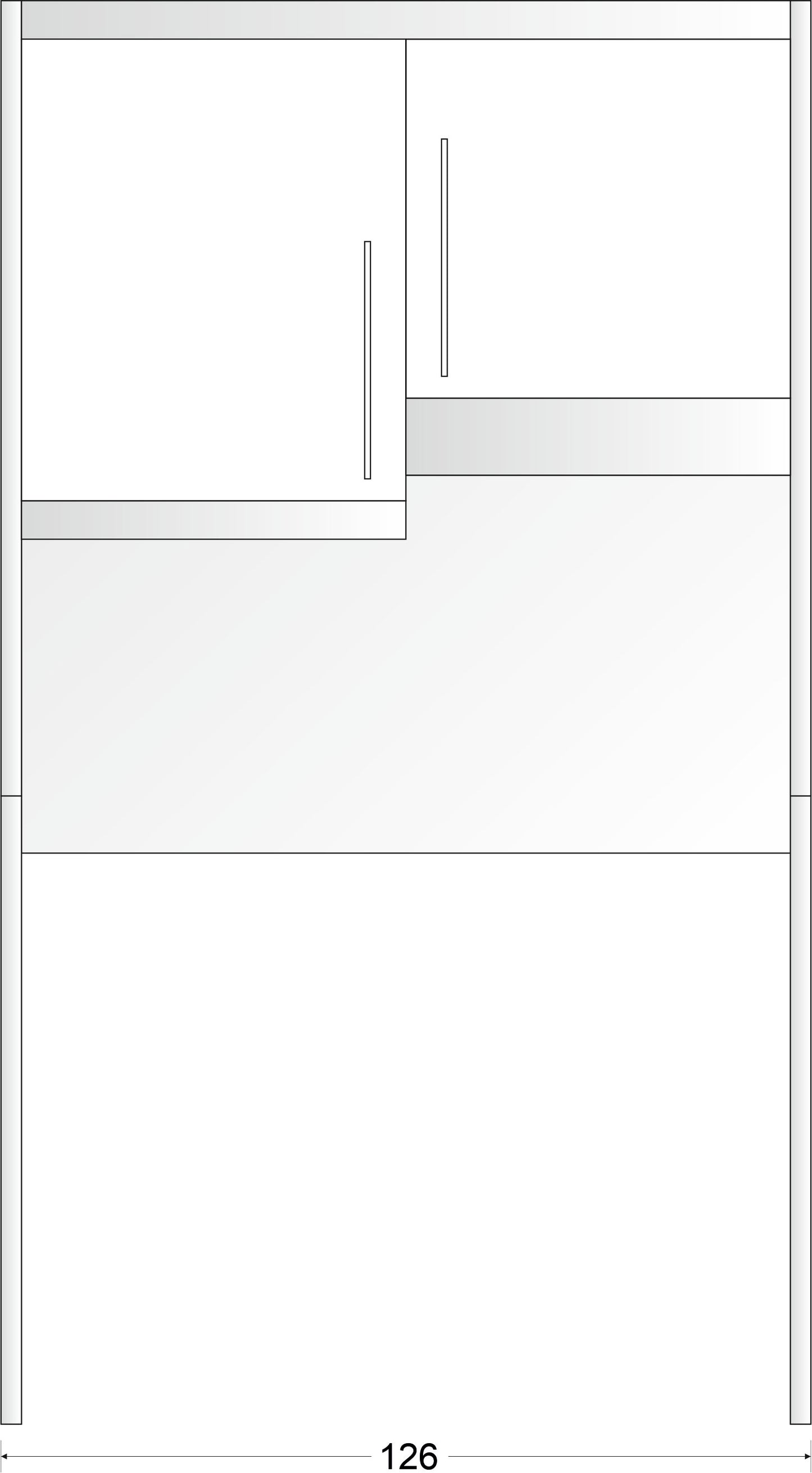 Kit Studioline SLDH 120 - 126  x 62 x h 222 cm con cappa