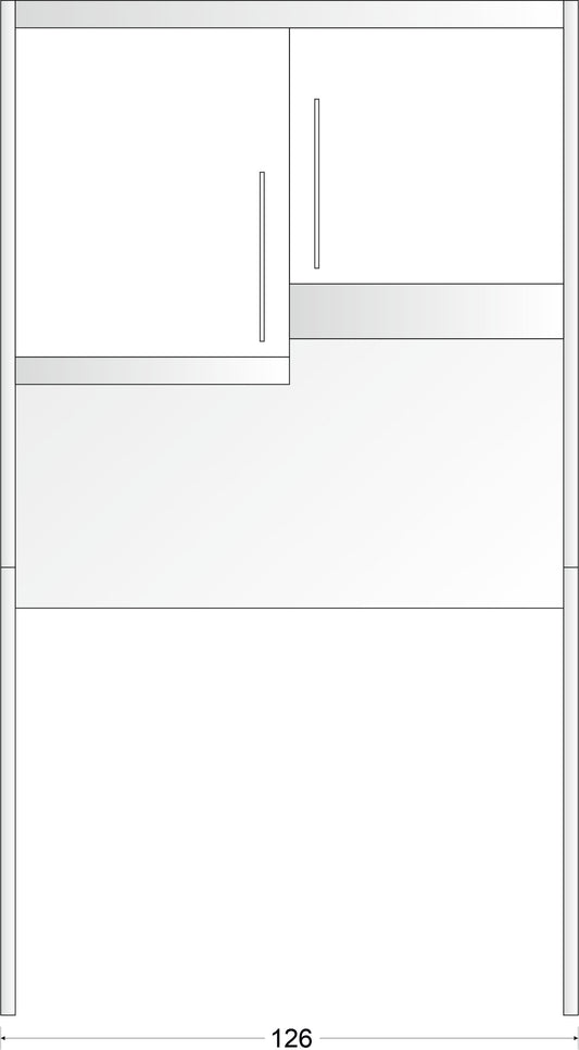 Kit Studioline SLDH 120 - 126  x 62 x h 222 cm con cappa