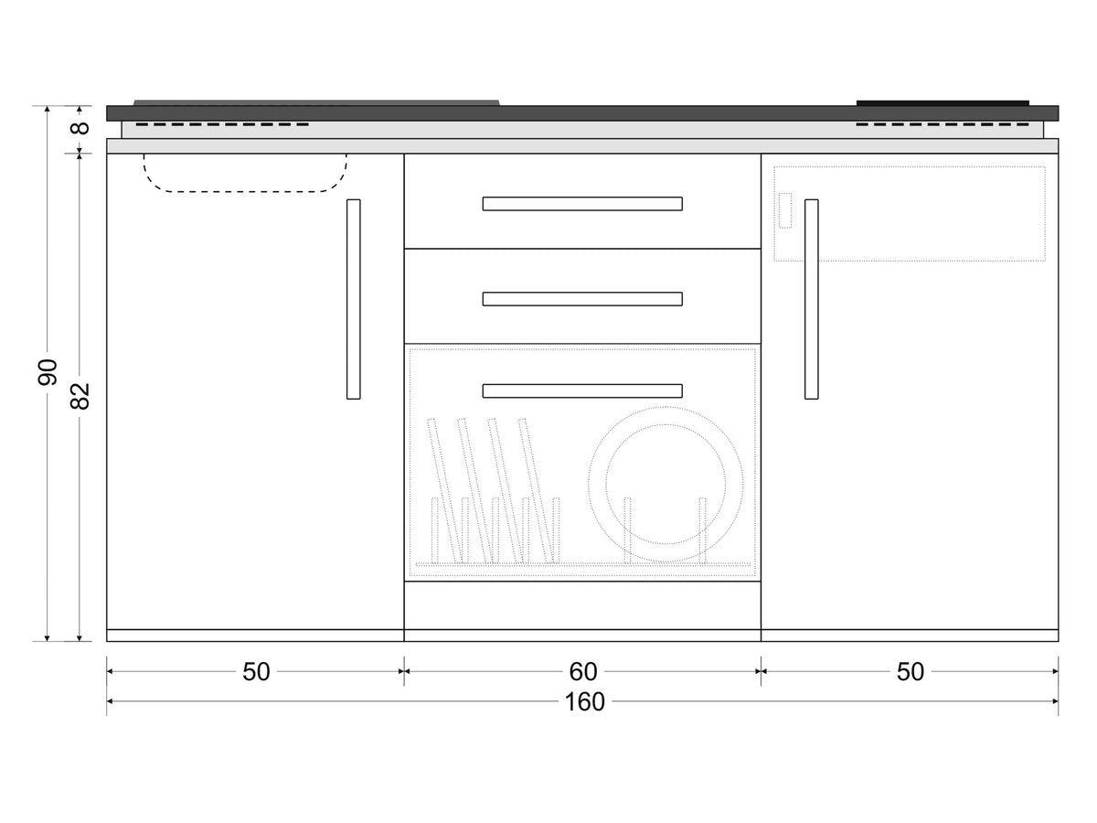 Minicucina Designline MDGS160 - 160 cm