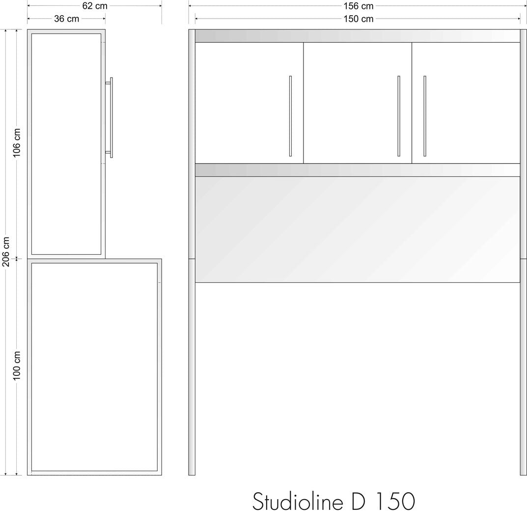 KIT STUDIOLINE SLD 150 - 156 x 62 x h 206 cm